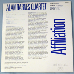 画像2: ☆ちょっとレアな中古アナログ　ALAN BARNES QUARTET / Affiliation (LP)(MILES MUSIC)